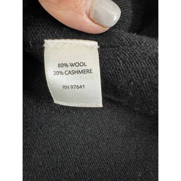 J. Jill Sweater Italian Yarn Wool Cashmere Turtleneck Tunic Black Size Large - Picture 13 of 14